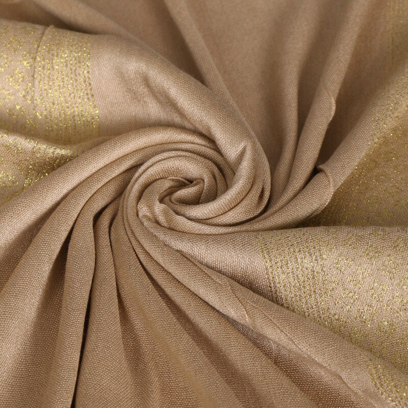 NEUE frauen Gold baumwolle einfarbig muslimischen kopf schal schals und wickelt pashmina bandana weiblich foulard damen hijab speichert