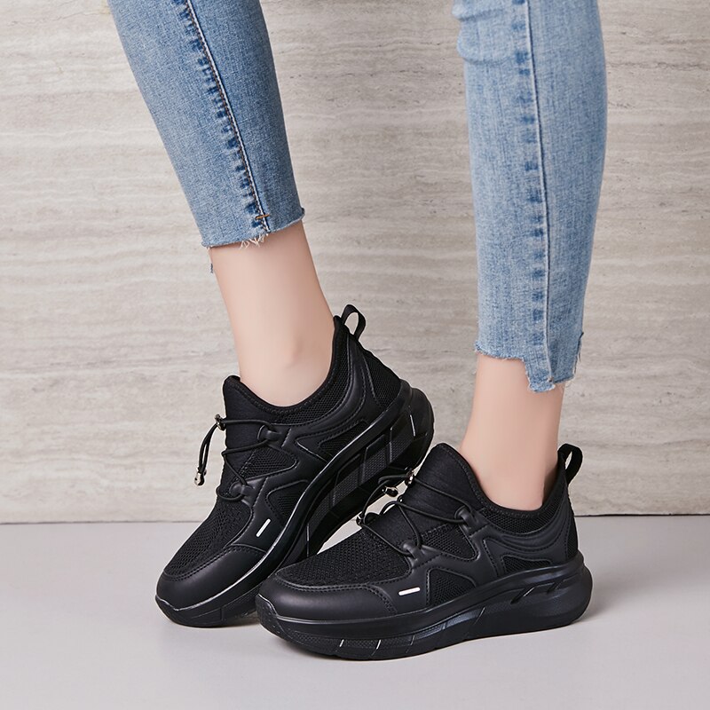 Herenmode Licht Leer met Pailletten Dikke Zool High Top Casual Schoenen