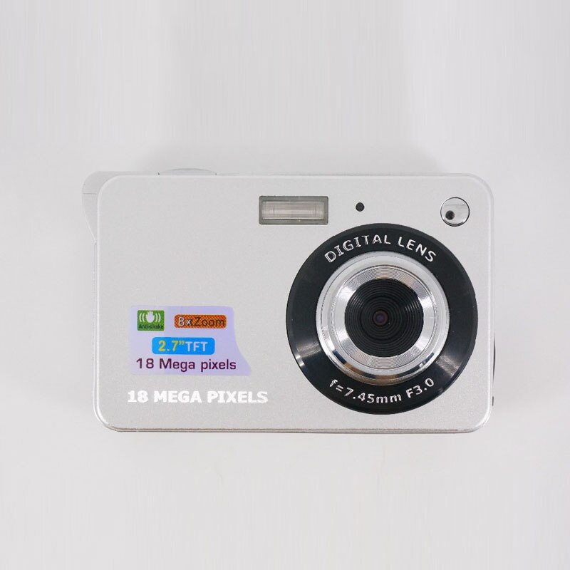 Digital Camera 2.7 inch TFT Screen 18MP Max 8x Digital Zoom Camcorder 3.0MP CMOS sensor 720P Video camera Anti-shake function: Silver