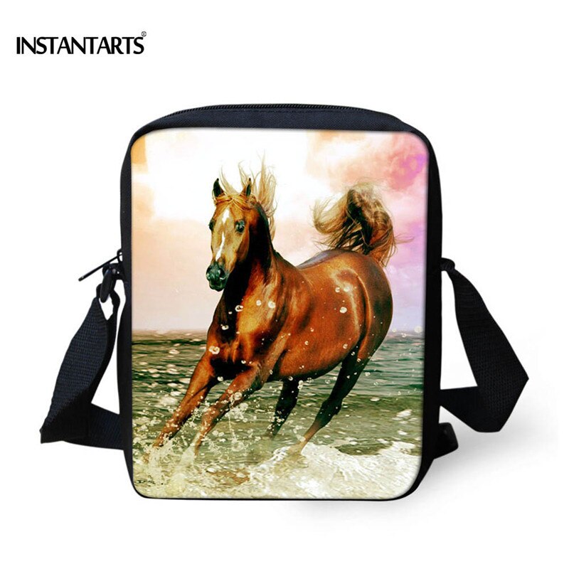 Instantarts Crazy Horse Schooltassen Voor Jongens Kids Animal Satchel Kinderen Kleine Schouder Boek Tas Kleuterschool Kindje Schooltas: Z916E