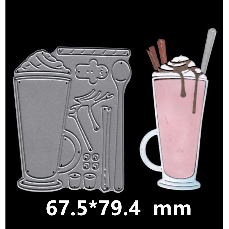 Cocktail Cup Drinking Shape Metal Cutting Dies Stencil For Scrapbooking Embossing DIY Paper Card Handcrafts Decor Templates: H2380