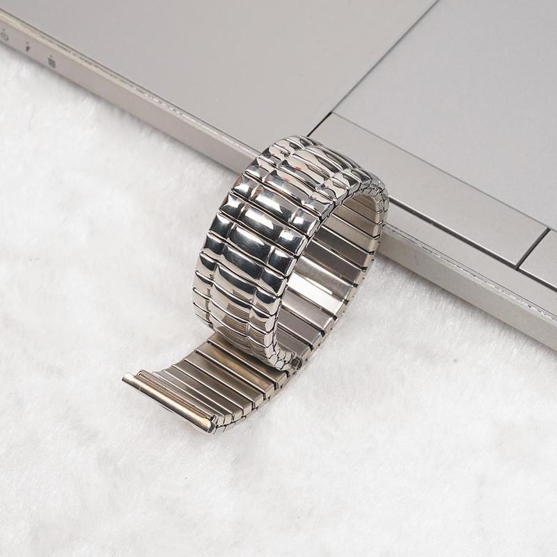 10 12 14 16 18 20 MM Stretch Expansion Stainless Steel Parts Watch Band Strap Silver Metal Watch Bracelets Watch Accessories: Silver / 14mm