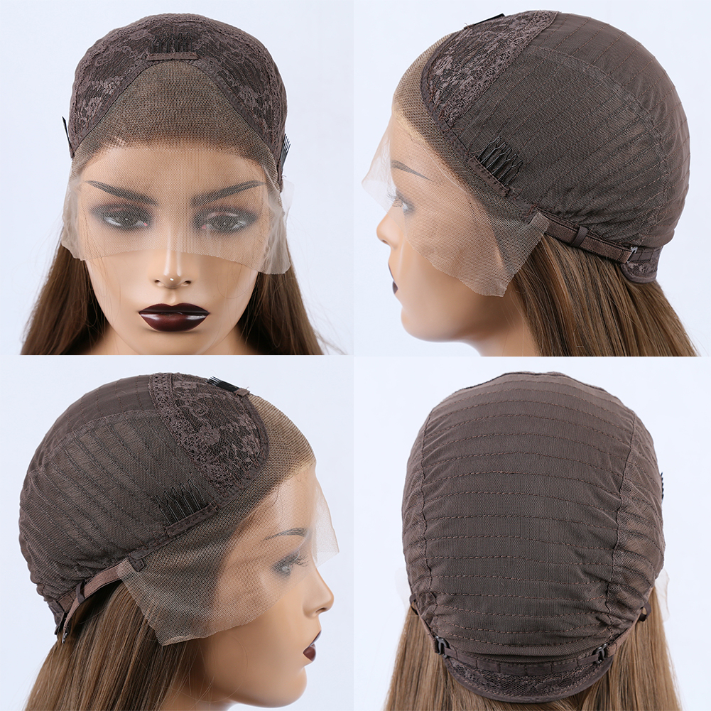 RONGDUOYI Highlight Lace Wigs for Women Synthetic Lace Front Wig Long Natural Wave Wigs High Temperature Fiber Cosplay Wig