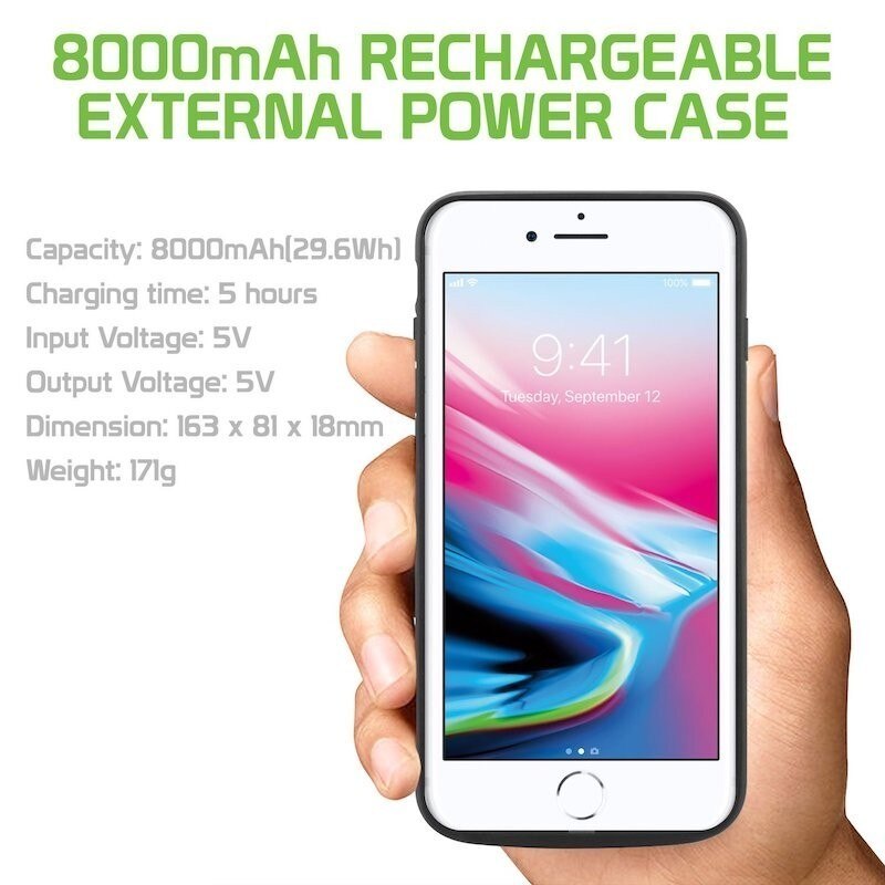 Funda de batería Leioua de 4000mAh para Iphone 5 5S SE 5C, carcasa externa recargable negra para batería externa