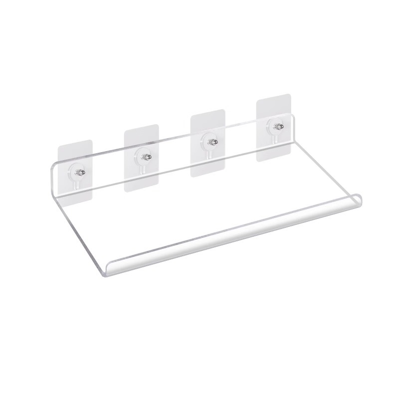 Wall-mounted Acrylic Storage Rack Removable Bathroom Shower Organizer Kitchen & Wardrobe Accessories Self-Adhesive Storage Shelf