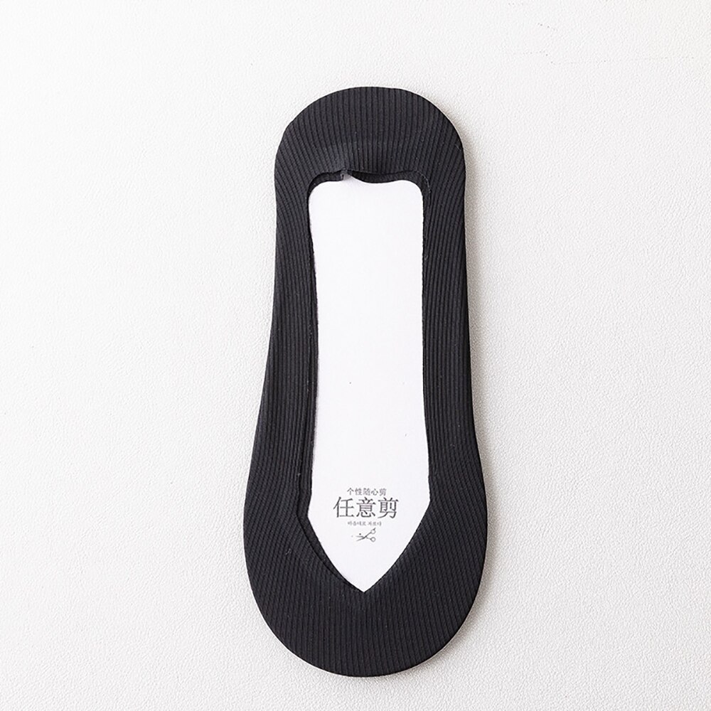 Calcetines finos de silicona para mujer, medias de seda antideslizantes sin costuras, invisibles, transpirables, 1 par: black