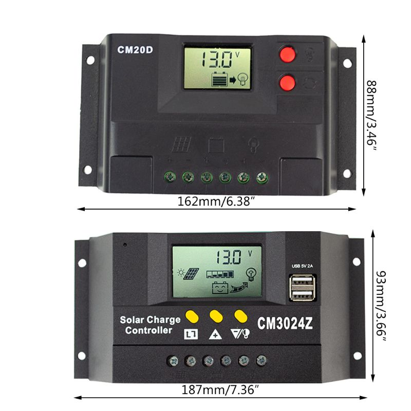10-40A Solar Panel Controller Charge Regulator Battery Protection 12V 24V Auto Switch for PV System Timer Control