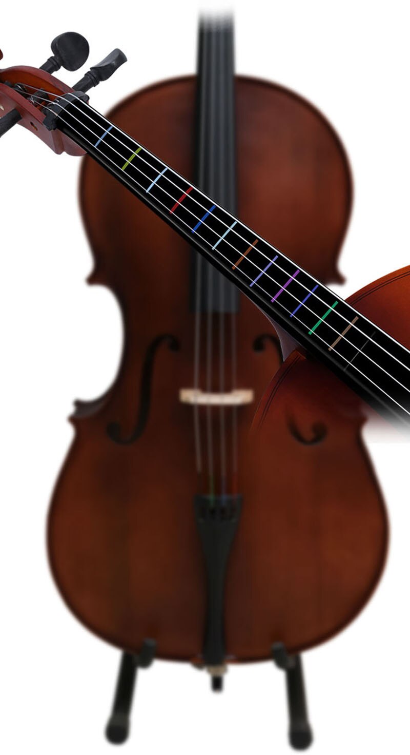 Pegatinas de diapasón para Cello, pegatinas de posición de paso, pegamento incoloro, pegatinas de escala de entrenamiento, 1 unidad