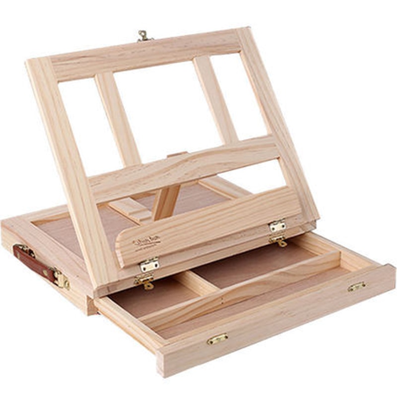 Desktop easel Sketchpad Wooden drawer folding watercolor easel Oil painting box Sketch sketching board