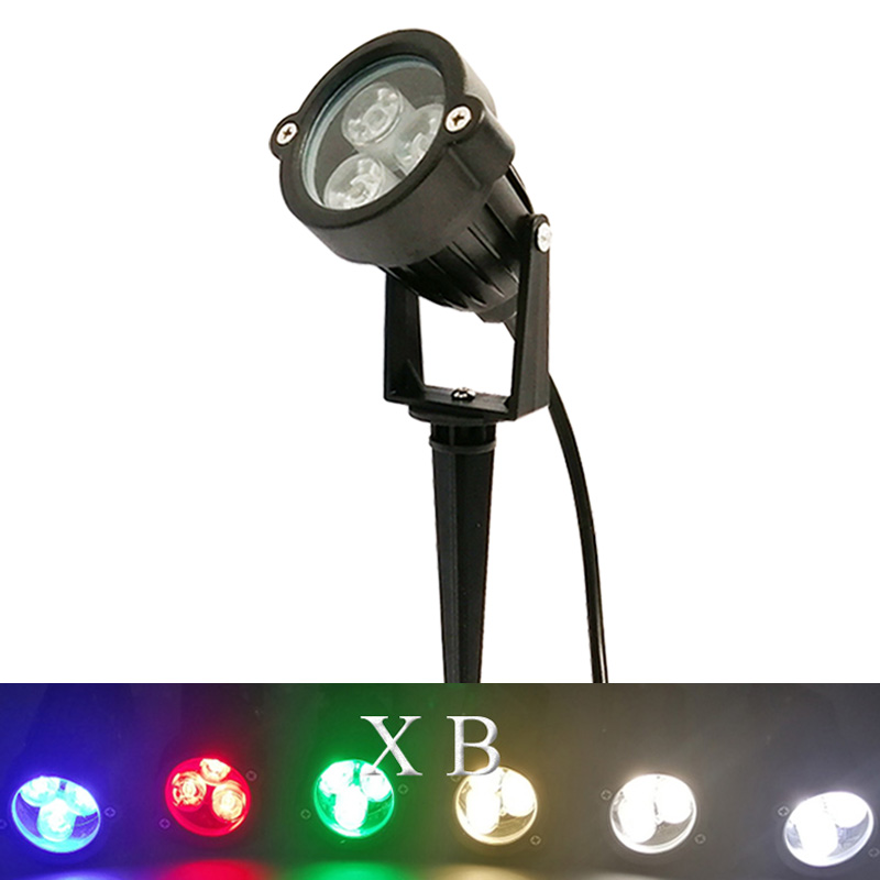 Iluminación de paisaje LED para exteriores, foco de 3W, 6W, CC de 12V, CA de 110V, 220V, lámpara de jardín, IP65, RGB, lámpara de césped