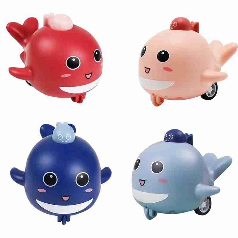 Pushing Sliding Little Dolphin Toy Inertial Pull Back Animal Plastic Car Children Pressing Toy