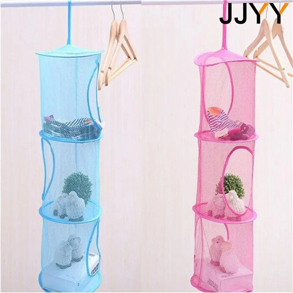 Organizador de almacenamiento cilíndrico multicapa, bolsa colgante, armario de pared, cesta de juguetes y ropa para niños, soluciones de almacenamiento en el hogar