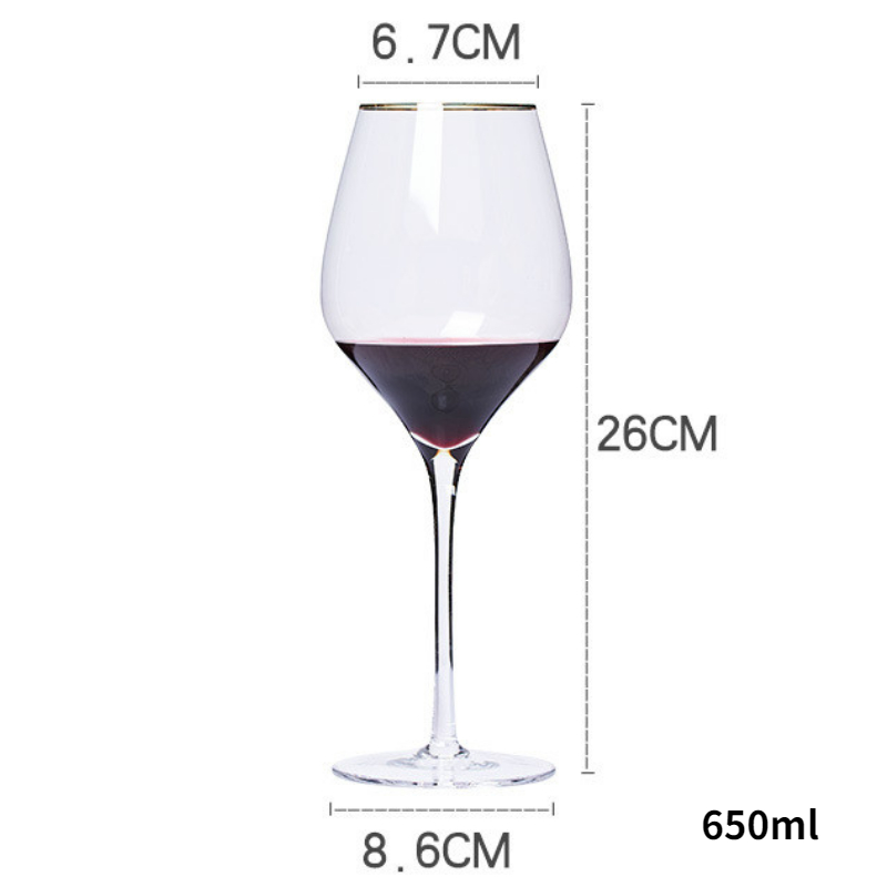 450-650ml Red Wine Glass Outline In Gold Goblet Sparkling Wine Family Bar Chateau Lead-Free Cup Wine Set
