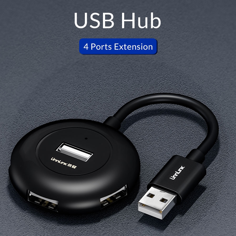 Unnlink 4- poorts usb-hub 2.0 usb-splitter hoge snelheid 480 mbps usb extend 0.25m 0.5m 1m 1.5m 2m voor desktop tot laptop en notebook
