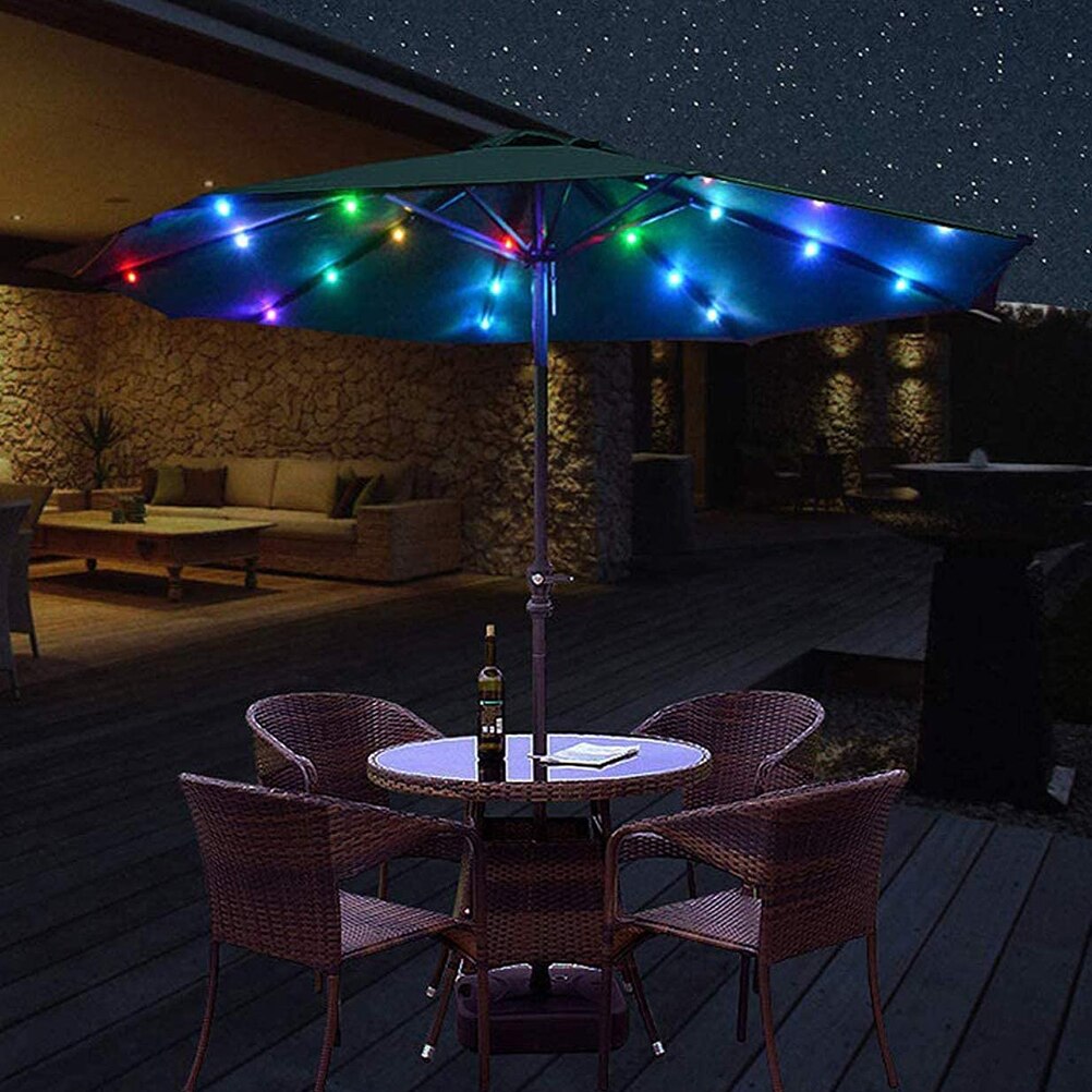 104 LED Solar Garden Umbrella light Outdoor Waterproof IP67 String Lights Garden with Remote Control Umbrella Decorative Lights