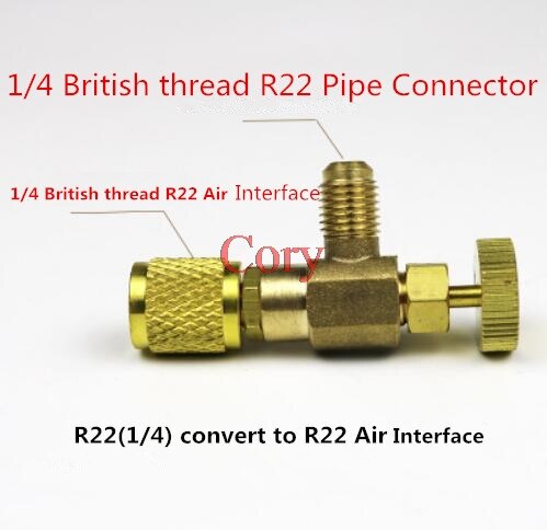 1PC R22/R410 Refrigeration Charging Adapter Liquid Addition Accessories Home Refrigerant Retention Control Valve: 22-22