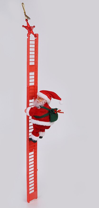 Kerstman Elektrische Ladder Klimmen Kerst Beeldje Ornament Klim De Kralen En Gaan Down Herhaaldelijk Kids Toy: D