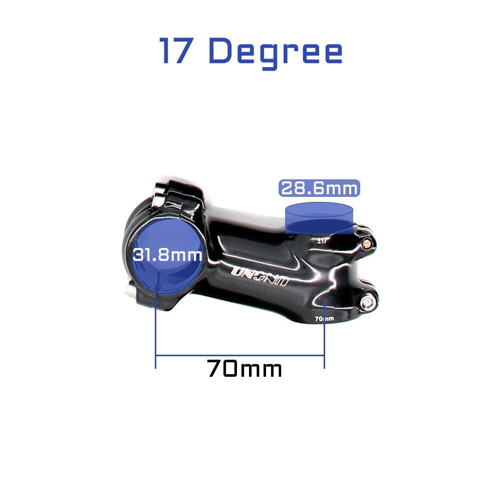 UNO Stem 7 Degree Bicycle Stem Road 17 Degree Ultralight Stem MTB 31.8mm Bicycle Handlebar Stem 35 Degree 60-130mm Kalloy Stem: 70mm 17 degree