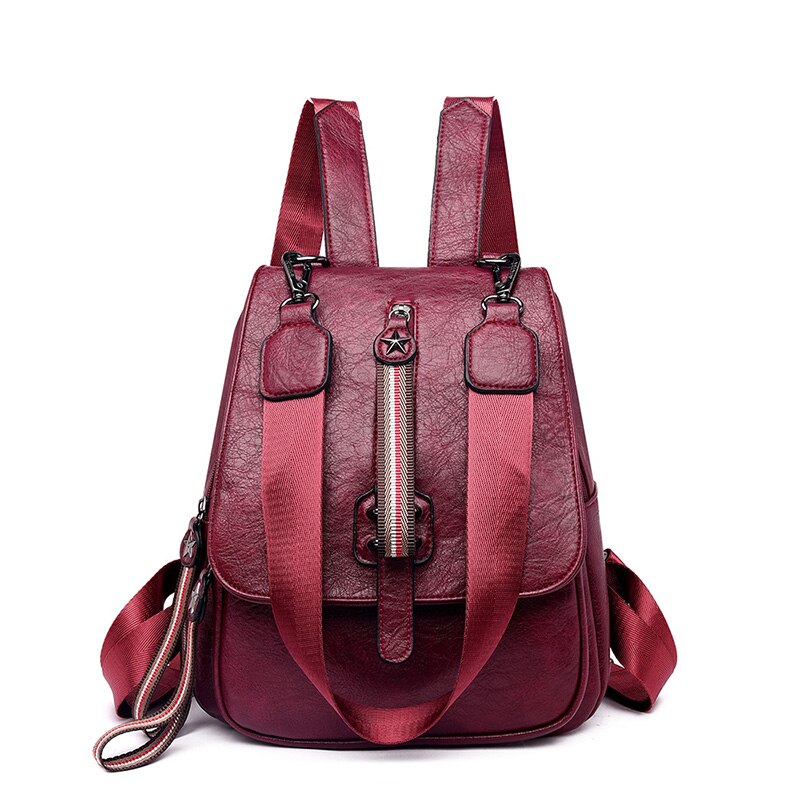 Glorria Dames PU Leren Rugzak - Vintage Stijl, Anti-diefstal, 24x11x29cm