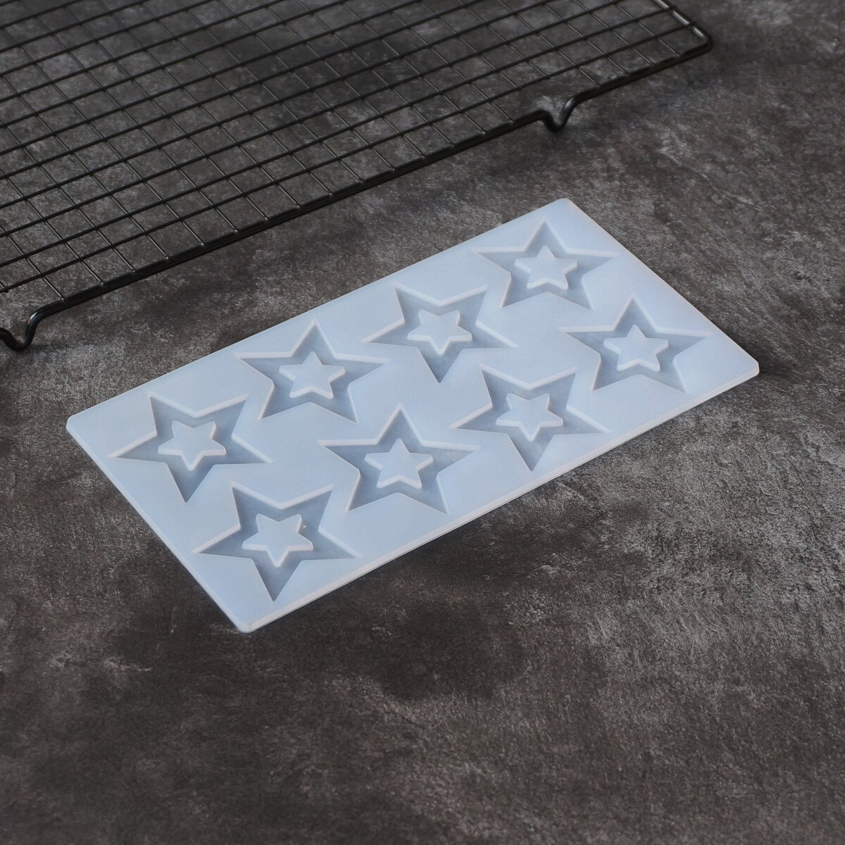 Star Shape Chocolate Stencil Mold Hollow Out Stars Transfer Sheet Cake Decorating Silicone Mould Baking Chablon