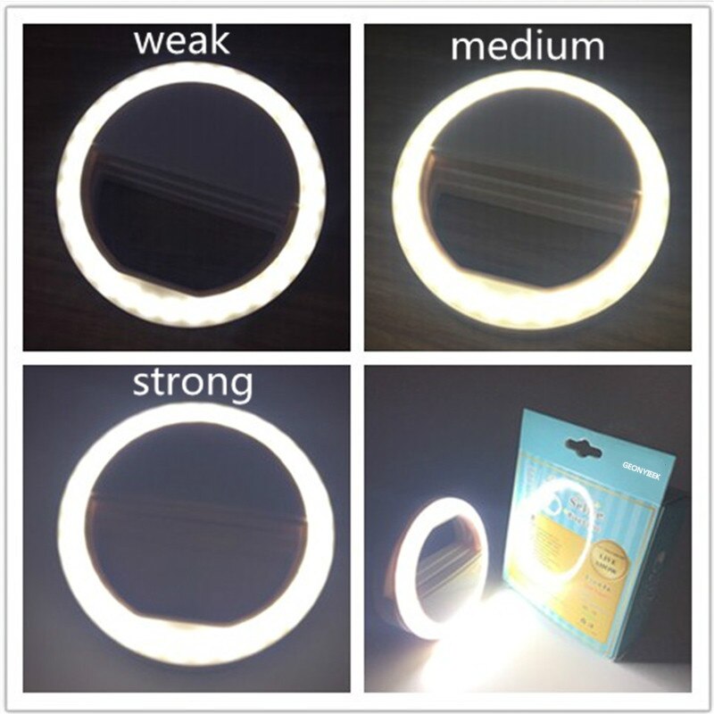 Mini Selfie Ring Licht Enhancing Fotografie Draagbare Flash Led Batterij Camera Telefoon Fotografie Voor Smartphone Iphone Xiaomi