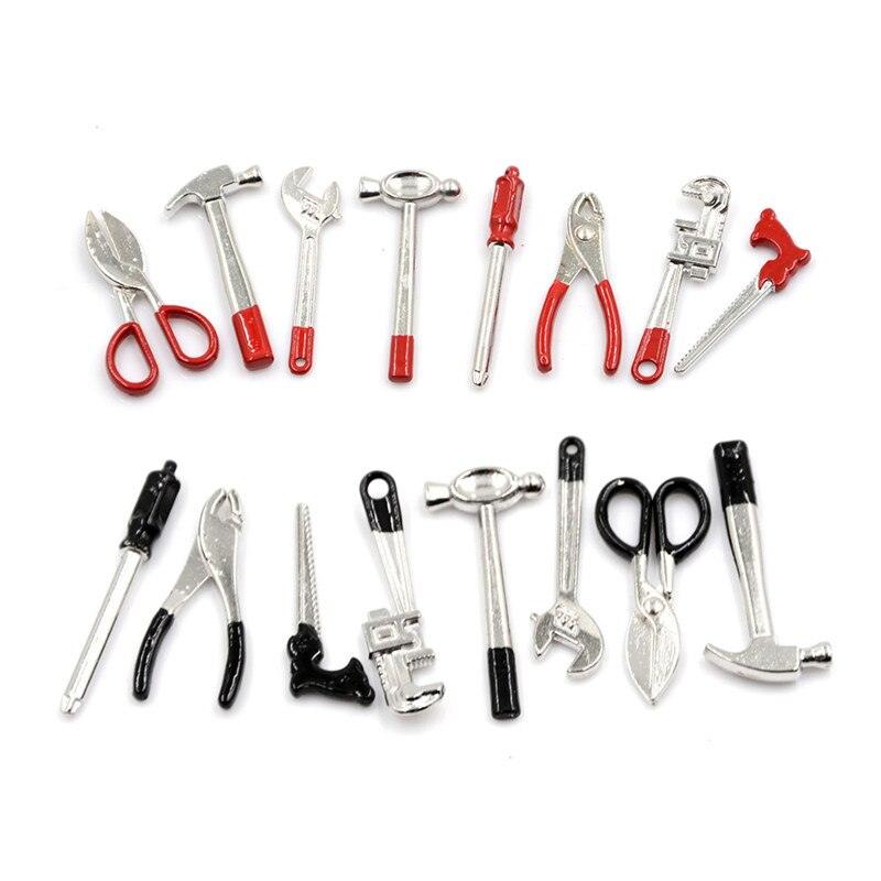 8pcs 1:12 Scale Miniature Metal Hand Tools Set Dolls House Accessories Good
