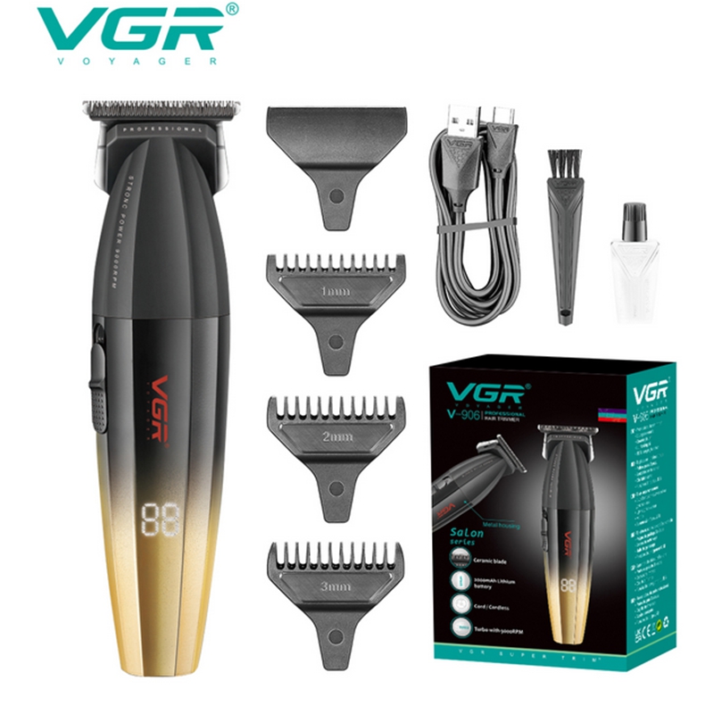 VGR tondeuse à cheveux professionnelle électrique Rechargeable tondeuse à cheveux barbe Kit de coupe de cheveux Machine de barbier tondeuse faciale pour hommes V-906