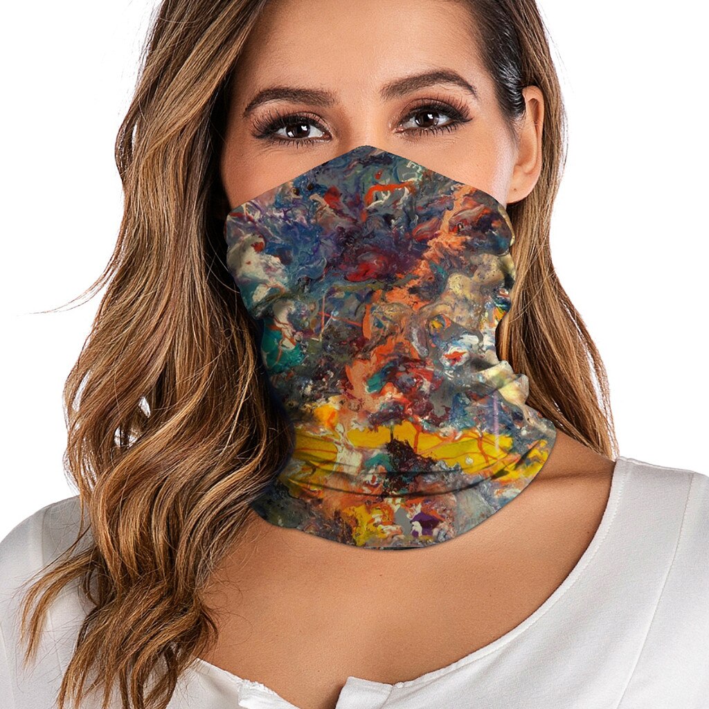 Face Bandana Scarfs Unisex Rave Bandana Neck Gaiter Tube Headwear For Women Men Face Scarf Scarf Top Scarf For Face Women#T2