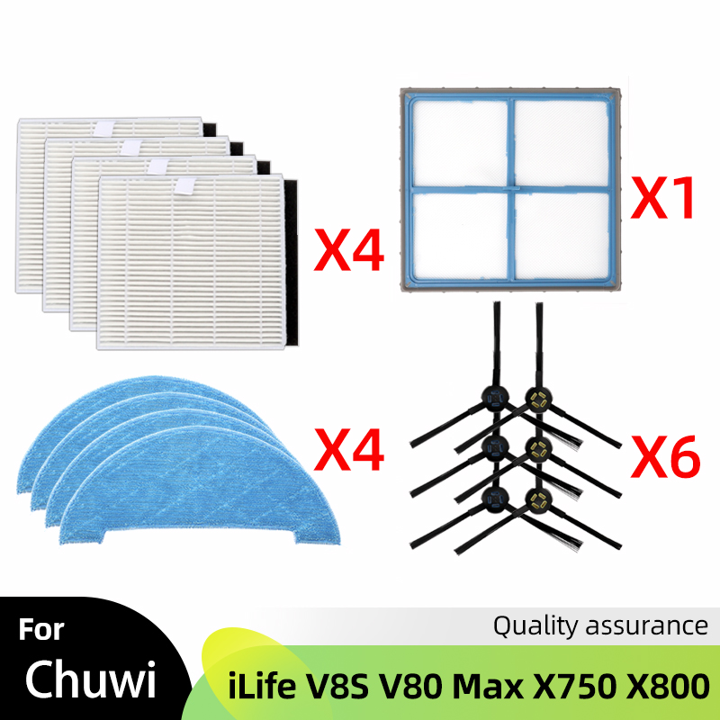 For iLife Chuwi V8 V8s Plus X750 X800 X785 V80 Max Side Brush Hepa Filter Mop Parts Accessories Robot Vacuum Cleaner Parts: Pink