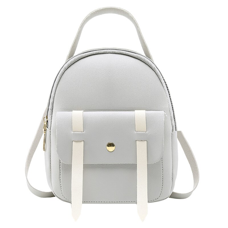 Koreanischen Stil Frauen Mini Rucksack PU Leder Schulter Taschen Für Teenager Mädchen Multi-Funktion Kleine Bagpack Weibliche Telefon Beutel: jk-800 grau