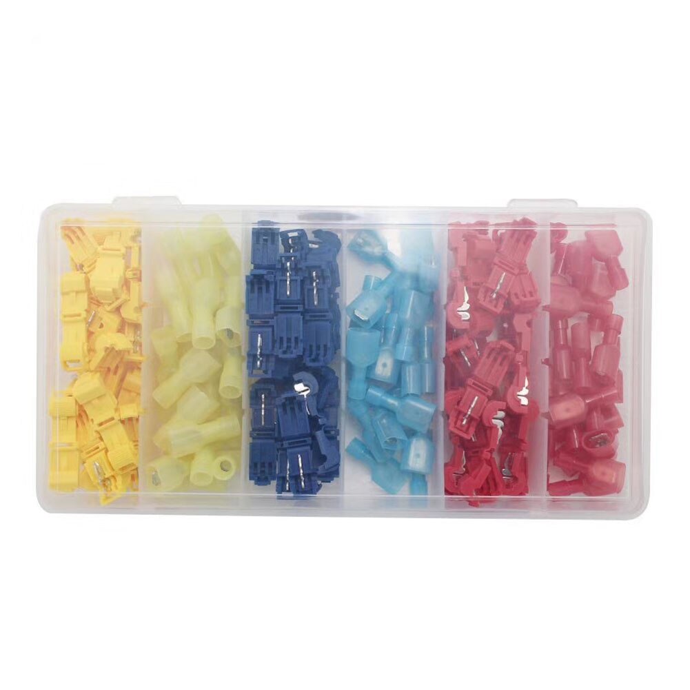 60 Pairs Assorted T-Tap Wire Connectors Quick Slide Disconnect Self Stripping Electrical Wire Terminals