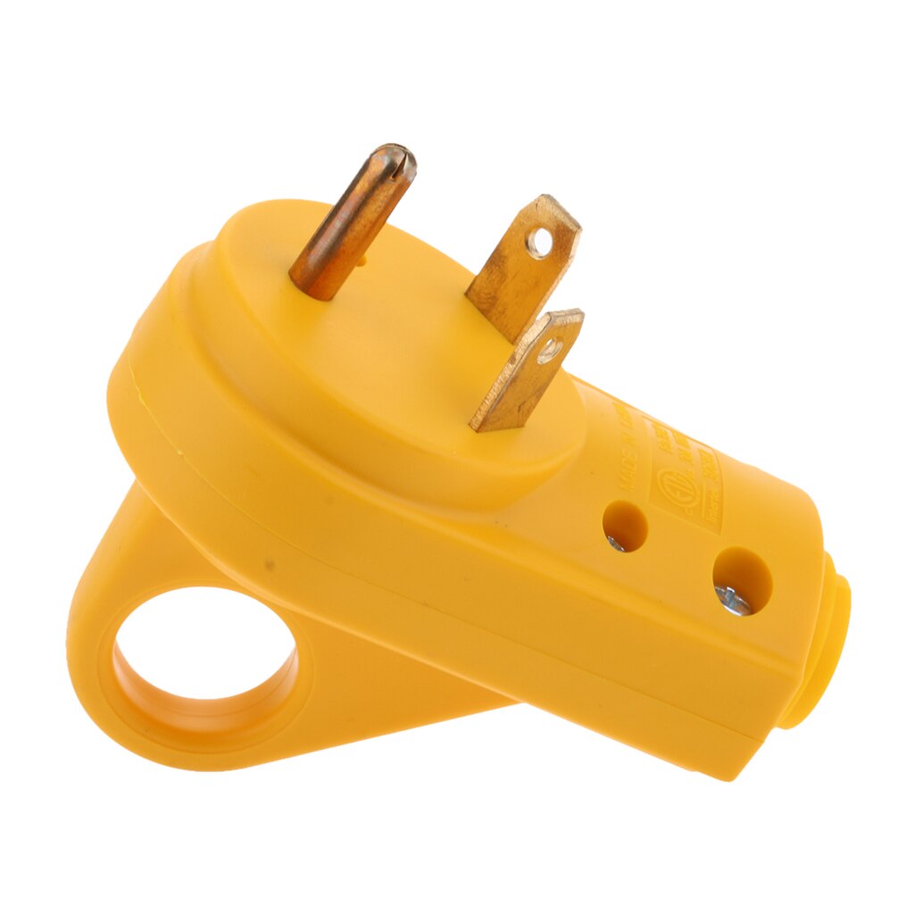 125V 30A Male Plug RV Replacement 10AWG/3C Connector ABS + Copper For RV Boat Camper Motorhome Etc Waterproof Rubber Seal