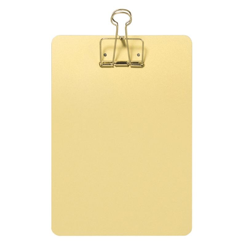Metalen Klembord Schrijfblok Bestand Mappen Document Holder School Briefpapier: Geel