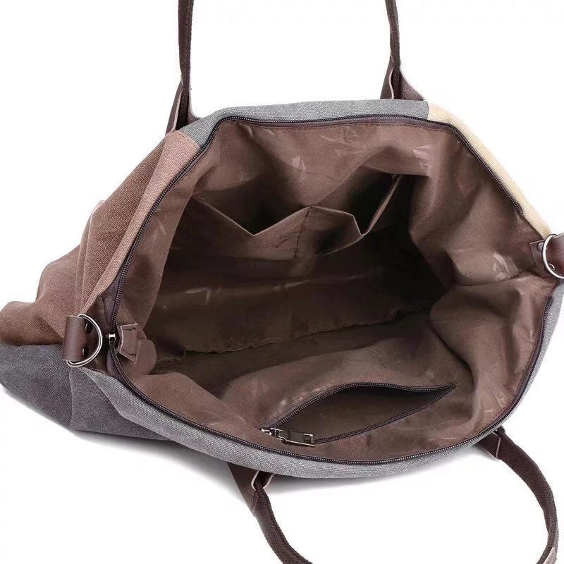 Kvinder lærred håndtasker retro stor kapacitet kvindelige skuldertasker stilfulde casual crossbody tasker klassiske solide totes