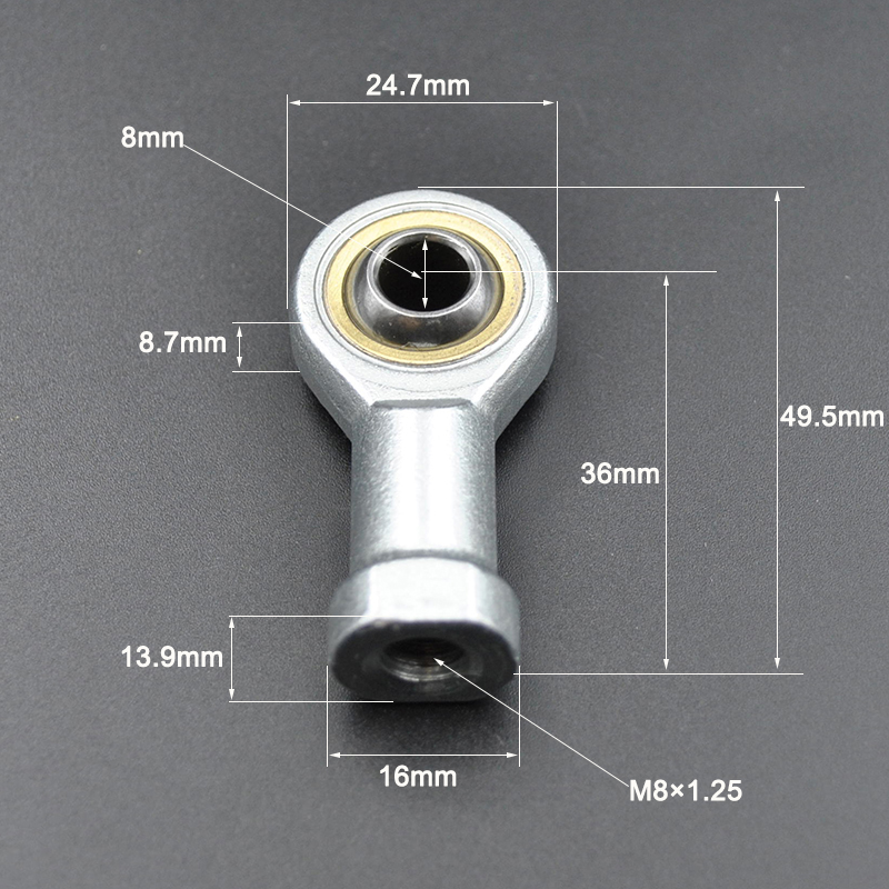 2 Stück Gelenkkopflager 5 mm 6 mm 8 mm 10 mm 12 mm M5 M6 M8 M10 M12 SA SI T/K Kugel rechts links Gewinde selbstschmierende Gelenklager: grau / 3mm