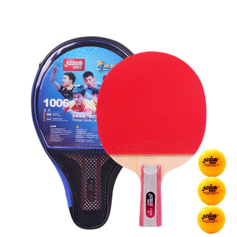 100% Original DHS Table Tennis Racket T1002 T1006 Ping Pong Paddle Table Tennis Racquets Indoor Sports Raquetet Set: T1006