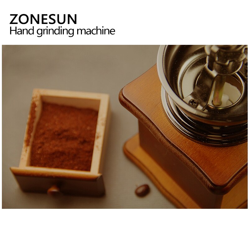 Zonesun Hand Koffiemolen Rvs Conische Thuis Espresso Drip Koffie Handmatige Koffieboon Met Lade