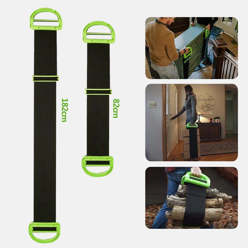 The Adjustable Moving And Lifting Straps Team Straps Mover Easier Conveying For Furniture Boxes Mattress Green Straps Cord Rope