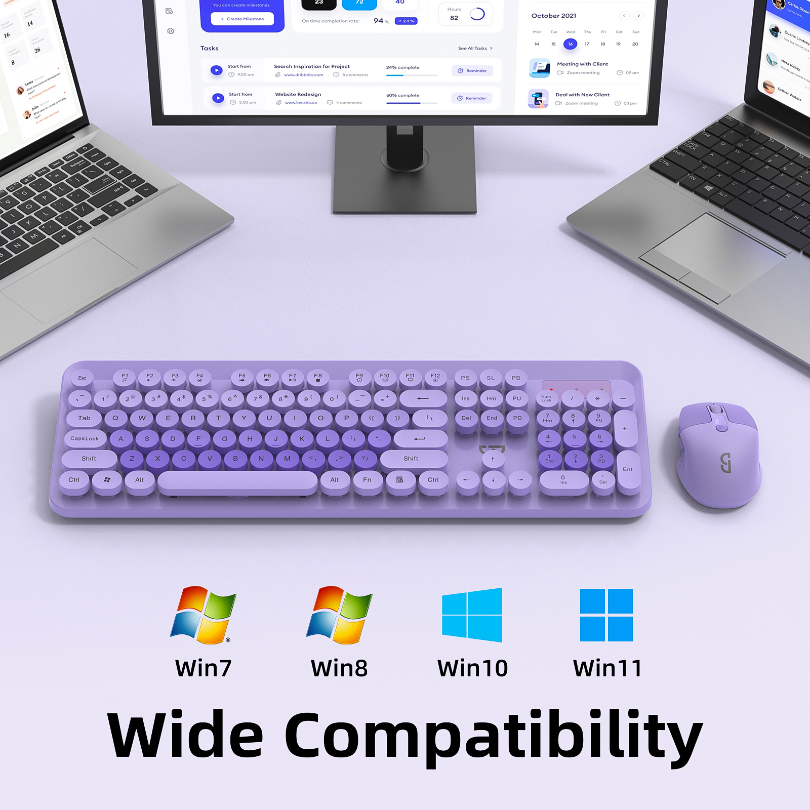 104-Tasten-Membrantastatur, viele Arten von bunten Beleuchtung, LED, weiße Hintergrundbeleuchtung, Gaming und Büro für Windows- und iOS-Systeme