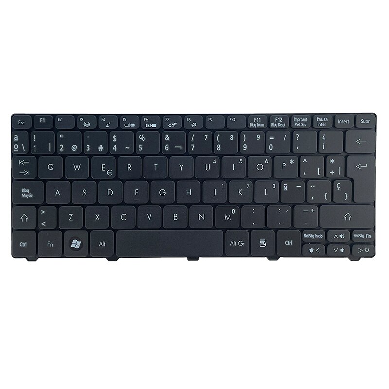 Teclado español para Acer Aspire One D255 D257 AOD257 D260 D270 521 532 532H 533 AO521 AO533 NAV50 Teclado negro SP