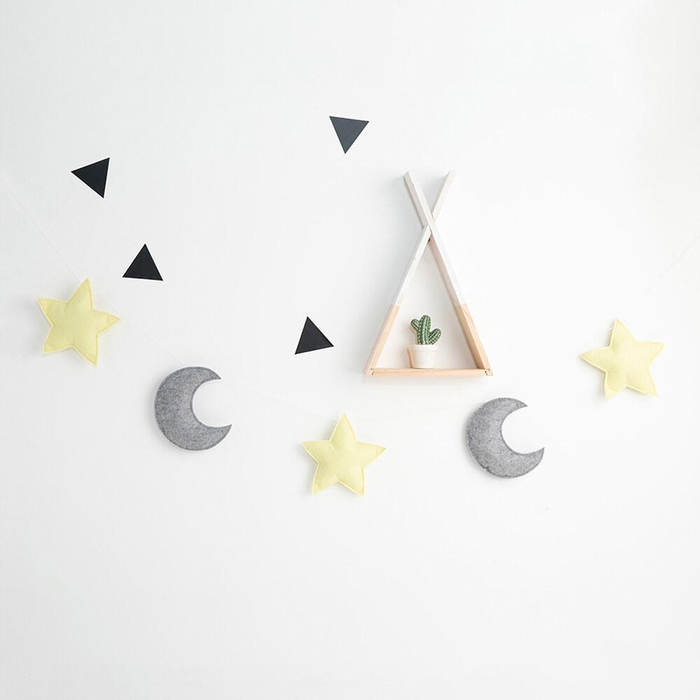 Babykamer Decor Bumper Maan Sterren Fotografie Props Vilt Baby Wieg Muur Opknoping Babykamer Decoratie Ins Stijl Voor kids