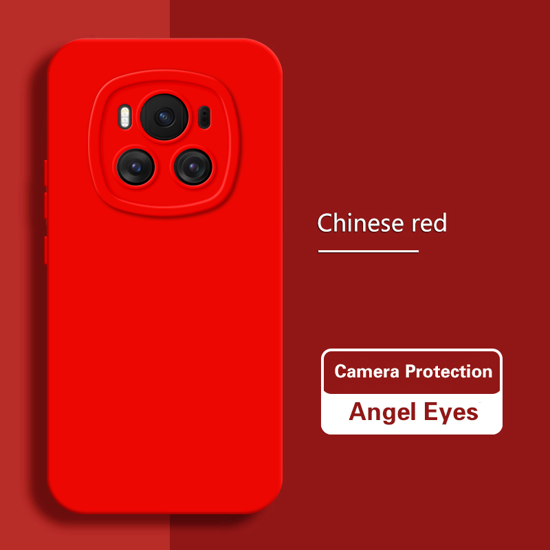 Phone Case for Honor Magic6 Magic 6 Pro 6Pro Ultimate 5G Solid Luxury Soft Liquid Silicone Lens Protection Angel Eyes Back Cover: POLYESTER / Silver