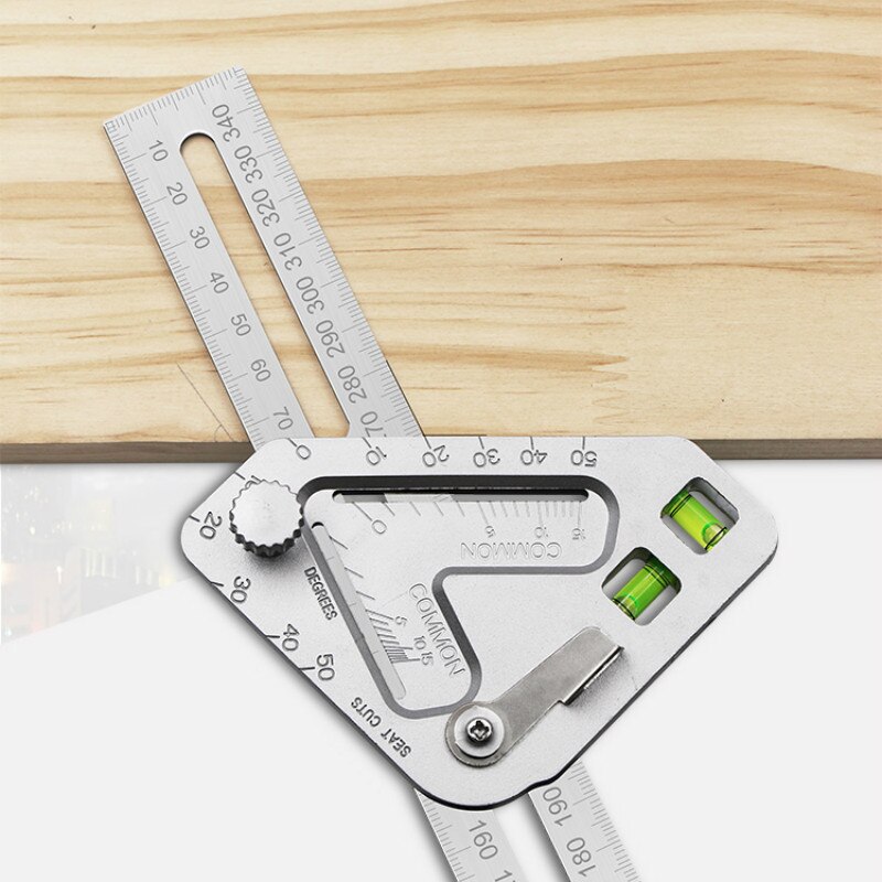 Multi-function Angle Level with Horizontal Bubble Woodworking Triangle Ruler Protractor Angle Measuring Tools Carpentry Tool