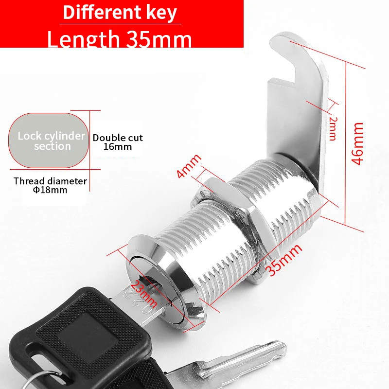 5/20SETS Security Lock Metal Cylinder Cabinet Locker Cam Lock With Keys Security Mailbox Lock Drawer 16mm/20MM/25MM/30MM: M / MULTI