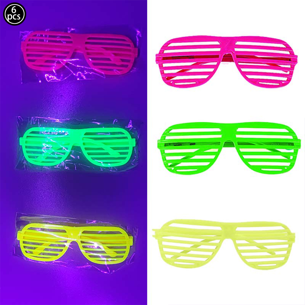Décorations de fête à lumière UV, chapeau formel de réaction à lumière noire, gants fluorescents, lunettes en paille néon, fournitures de fête: Gris clair