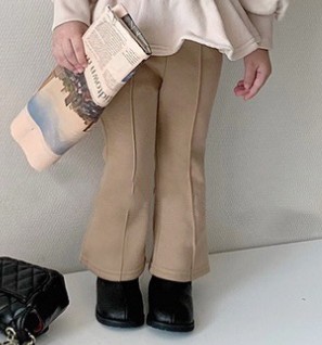 Herfst Winter Meisjes Mode Flare Broek Kinderen Warme Fleece Broek: camel / 6