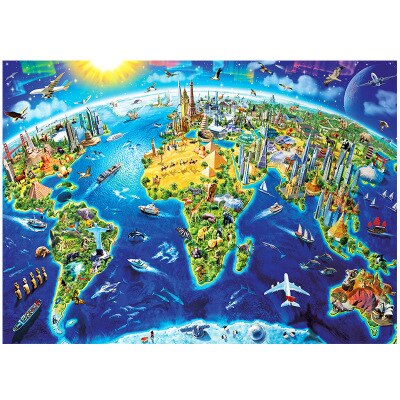 1000 Pcs/set DIY Landscape Paper Puzzle Children Toys Adults Collection Jigsaw Puzzle Students DIY Home Decoration: Black