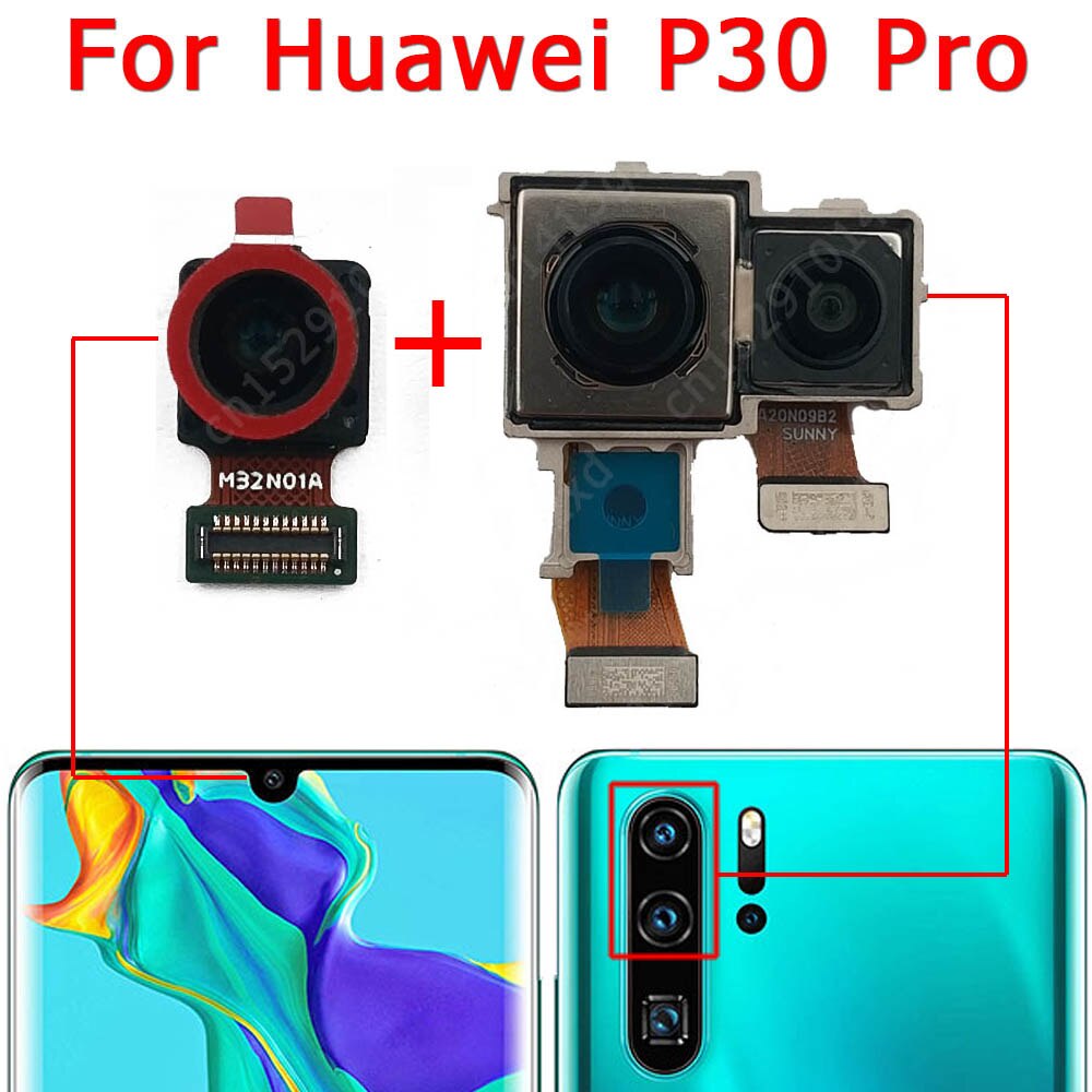 Caméra de rechange face avant et arrière d'origine pour Huawei, module flexible de pièce principale, pour modèles P30, Lite, P30Lite,: P30 Pro Front Back