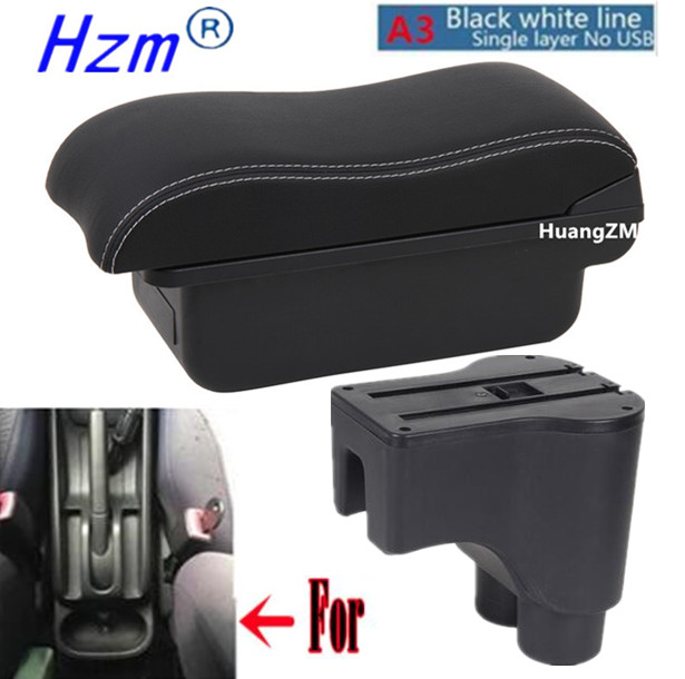 For Daihatsu Terios 2 armrest box For Daihatsu Terios 2 Car Central Storage Container PU Leathe with USB LED light: A3 white line No USB