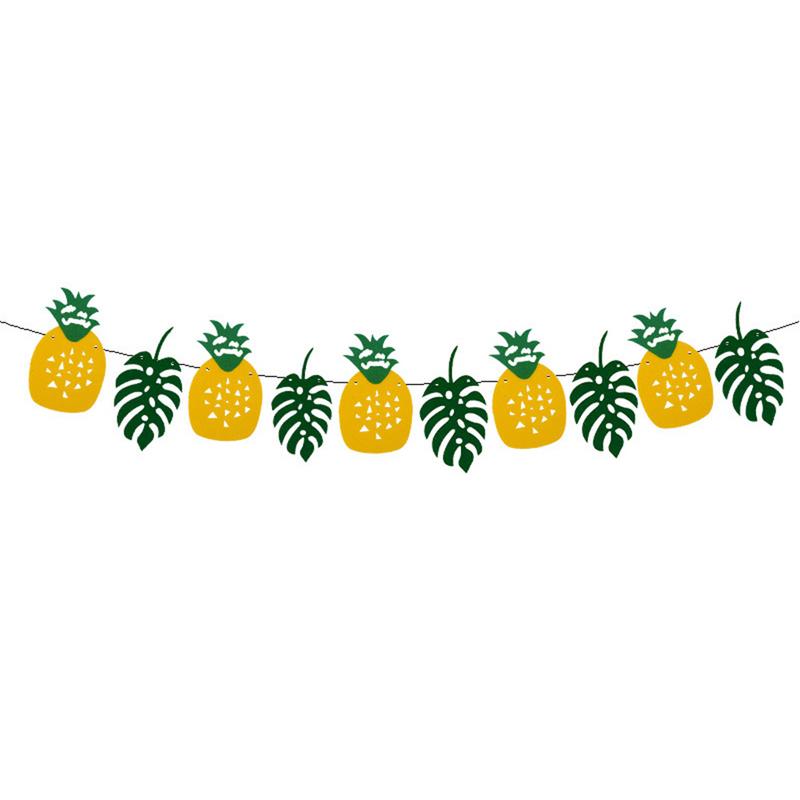 Foto rekvisita bunting banderoller ananas blad flagga baby shower bröllop födelsedag sommar hawaiian tropisk fest dekoration evenemang leveranser: Ananas blad